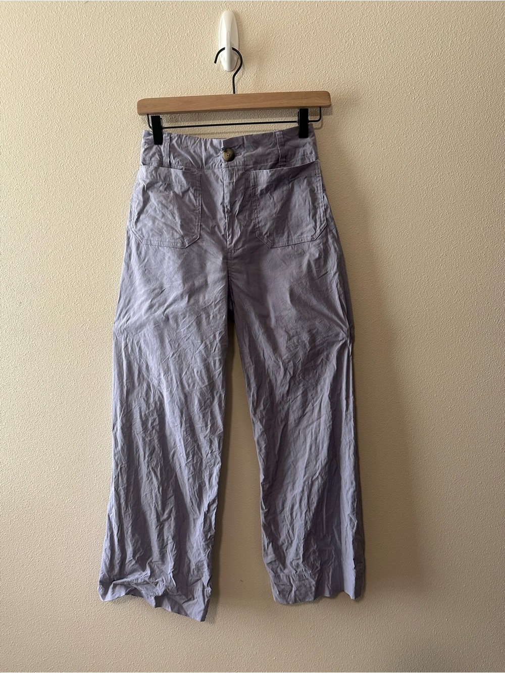 Anthropologie Maeve The Colette Cropped Wide-Leg Pants Size 25 lilac purple - Picture 8 of 9